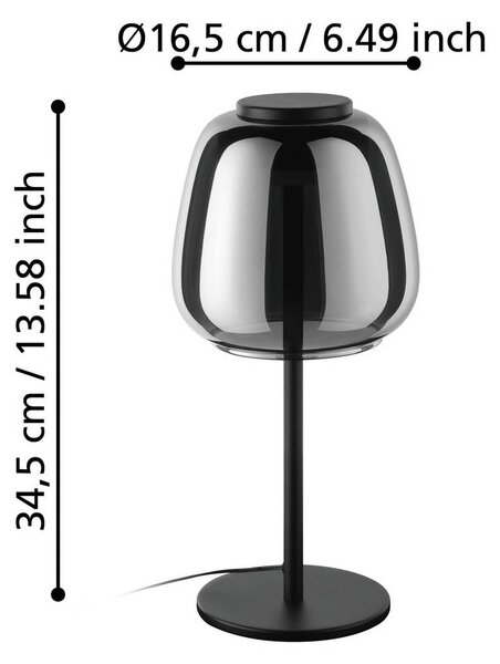 EGLO connect lampa stołowa LED Alfero-Z, RGB, CCT, czarna Connect możliwość ściemniania, czarny, salon / jadalnia, metal, nowoczesny