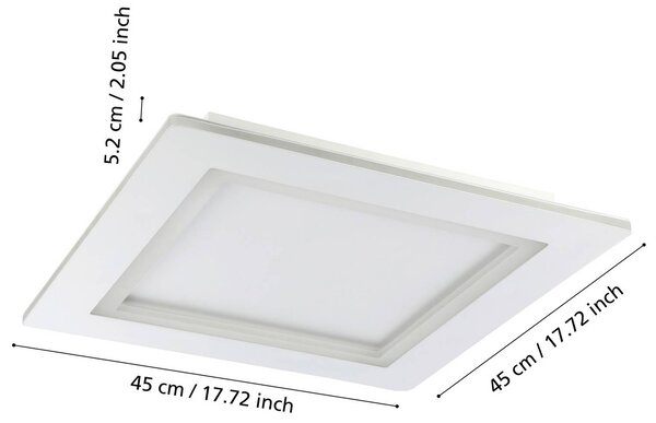 EGLO connect Inteligentna lampa sufitowa Connect Padrogiano-Z, możliwość ściemniania, biały / opal, salon / jadalnia, metal, nowoczesny