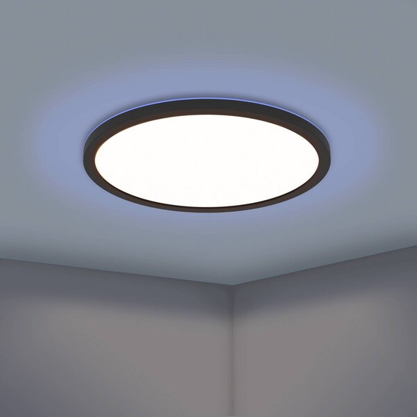EGLO connect Inteligentna lampa sufitowa Connect Rovito-Z, możliwość ściemniania, czarny, salon / jadalnia, tworzywo sztuczne