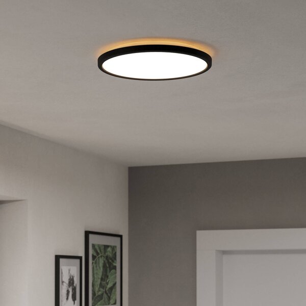 EGLO connect Inteligentna lampa sufitowa Connect Rovito-Z, możliwość ściemniania, czarny, salon / jadalnia, tworzywo sztuczne