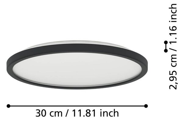 EGLO connect Inteligentna lampa sufitowa Connect Rovito-Z, możliwość ściemniania, czarny, salon / jadalnia, tworzywo sztuczne