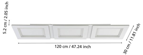 EGLO connect Inteligentna lampa sufitowa Connect Padrogiano-Z, możliwość ściemniania, biały / opal, salon / jadalnia, metal, nowoczesny