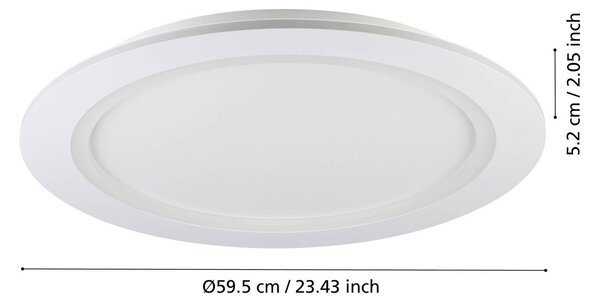 EGLO connect Inteligentna lampa sufitowa Connect Padrogiano-Z, możliwość ściemniania, biały / opal, salon / jadalnia, metal, nowoczesny