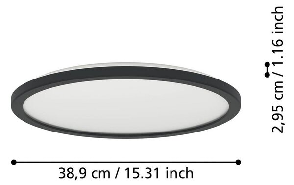 EGLO connect Inteligentna lampa sufitowa Connect Rovito-Z, możliwość ściemniania, czarny, salon / jadalnia, tworzywo sztuczne