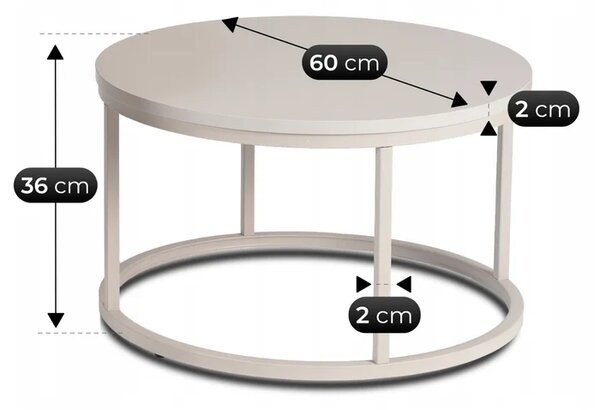 Zestaw Stolików Kawowych NELLY MAX 60 cm/80 cm Kaszmir Japandi