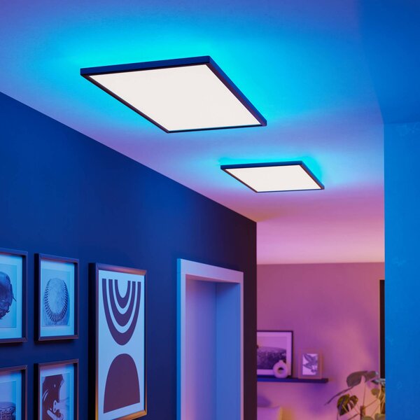EGLO connect Inteligentna lampa sufitowa Connect Rovito-Z, możliwość ściemniania, czarny, salon / jadalnia, tworzywo sztuczne