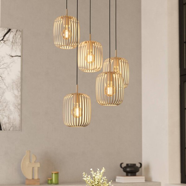 EGLO Lampa wisząca Romazzina, możliwość ściemniania, kremowy / amber, salon / jadalnia, metal, nowoczesny