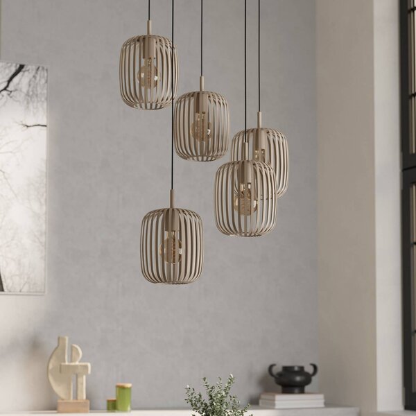 EGLO Lampa wisząca Romazzina, możliwość ściemniania, kremowy / amber, salon / jadalnia, metal, nowoczesny