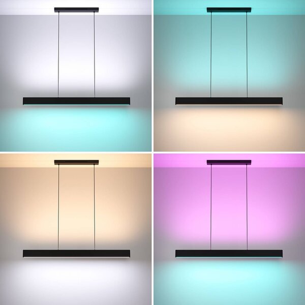 EGLO Inteligentna lampa wisząca Connect Andreas-Z, możliwość ściemniania, czarny, salon / jadalnia, metal, nowoczesny