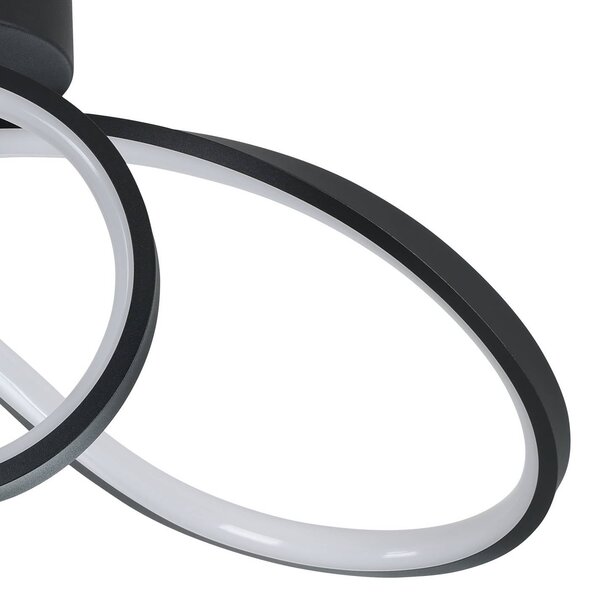 EGLO Inteligentna lampa sufitowa Connect Calarossa-Z, możliwość ściemniania, czarny, salon / jadalnia, aluminium, nowoczesny