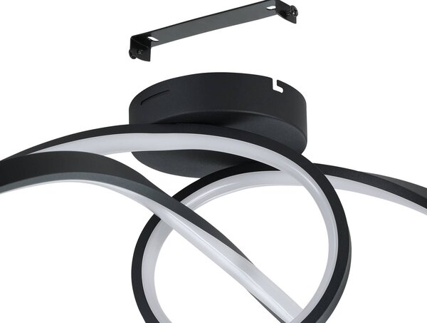 EGLO Inteligentna lampa sufitowa Connect Calarossa-Z, możliwość ściemniania, czarny, salon / jadalnia, aluminium, nowoczesny