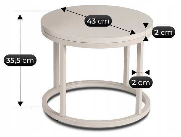 Zestaw Stolików Kawowych NELLY 43 cm/53 cm Kaszmir Japandi