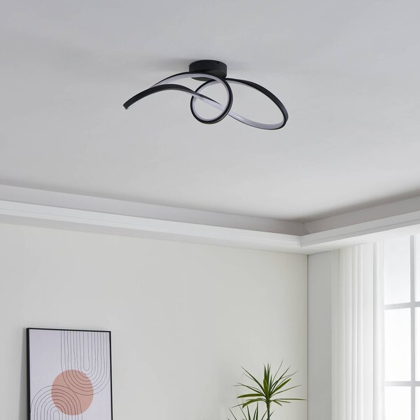 EGLO Inteligentna lampa sufitowa Connect Calarossa-Z, możliwość ściemniania, czarny, salon / jadalnia, aluminium, nowoczesny