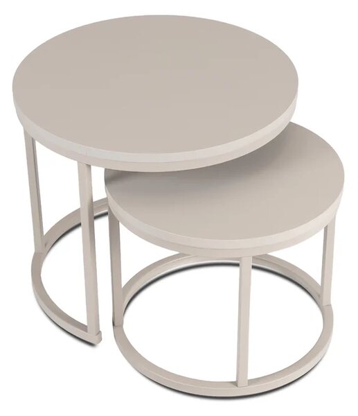 Zestaw Stolików Kawowych NELLY 43 cm/53 cm Kaszmir Japandi