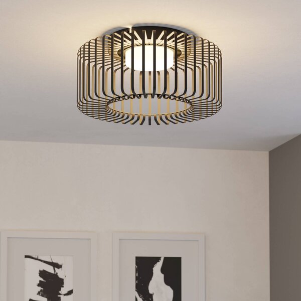 EGLO Inteligentna lampa sufitowa Connect Ginestrone-Z, możliwość ściemniania, czarny, salon / jadalnia, metal, nowoczesny
