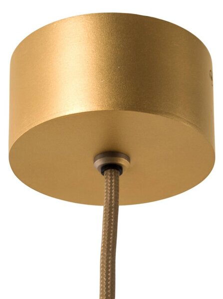 Lampa wisząca zewnętrzna Nora, złota/przezroczysta, IP44, szkło Nora Argon, możliwość ściemniania, mosiężny / złoty, szkło