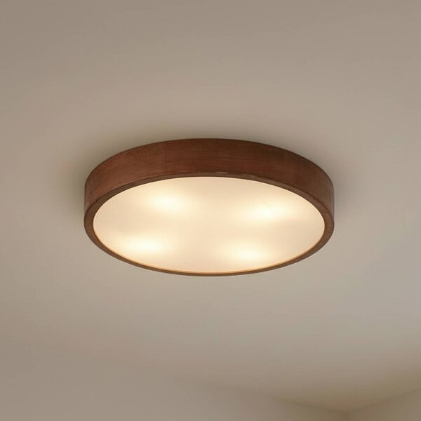 Lampa sufitowa Tanju Lindby, możliwość ściemniania, ciemne drewno, salon / jadalnia, drewno