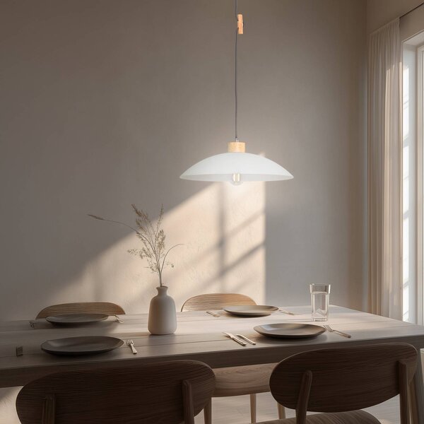 Lampa wisząca szklana OHANA ONLI, możliwość ściemniania, biały / opal, salon / jadalnia, szkło, skandynawski