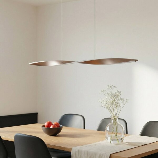 Lampa wisząca Jaren Lindby, brązowy / rdzawy, salon / jadalnia, metal, nowoczesny