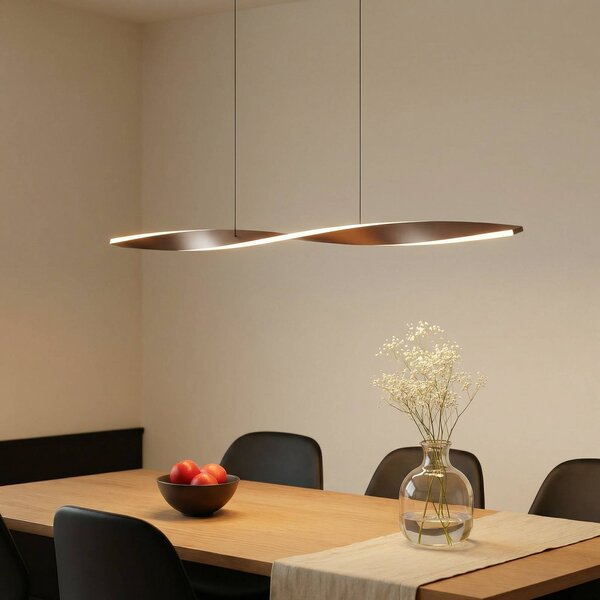 Lampa wisząca Jaren Lindby, brązowy / rdzawy, salon / jadalnia, metal, nowoczesny