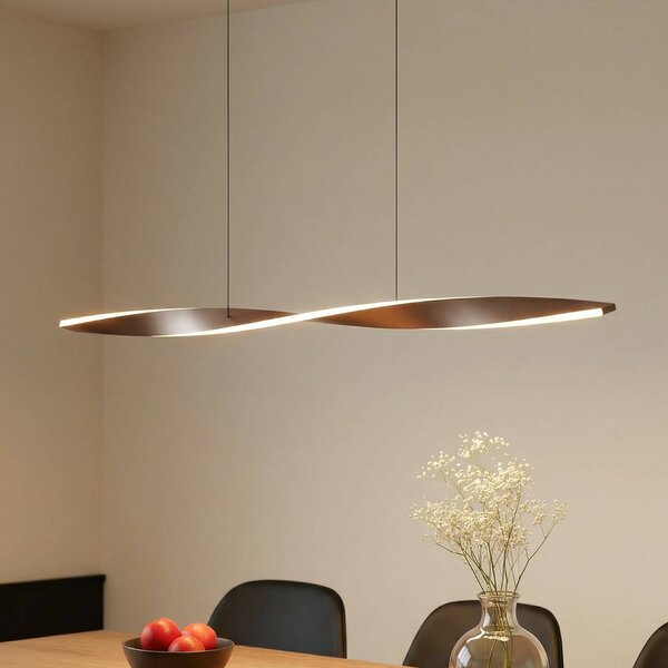 Lampa wisząca Jaren Lindby, brązowy / rdzawy, salon / jadalnia, metal, nowoczesny