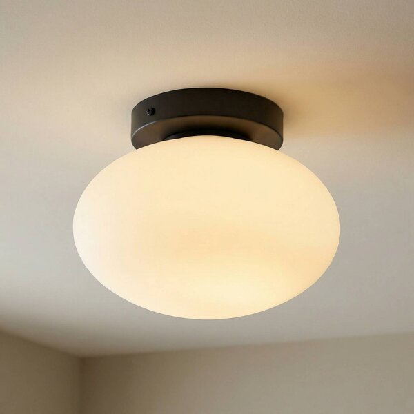 Lampa sufitowa Ufo Domiluce, możliwość ściemniania, biały / opal, salon / jadalnia, szkło, nowoczesny