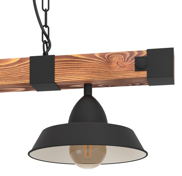 EGLO Lampa wisząca Oldbury, możliwość ściemniania, ciemne drewno, salon / jadalnia, drewno, dworkowy / rustykalny