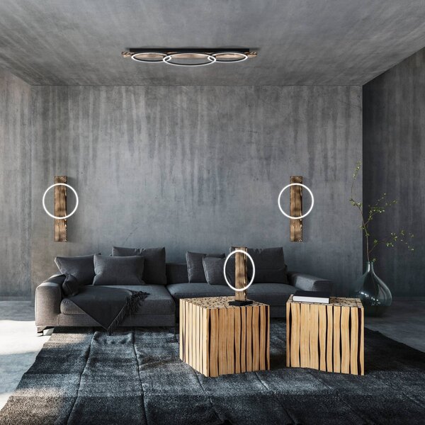 EGLO Lampa sufitowa Boyal, ciemne drewno, salon / jadalnia, drewno