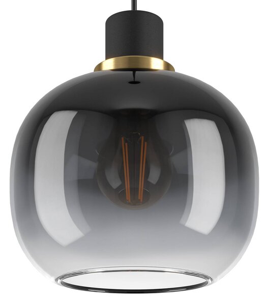 EGLO Lampa wisząca szklana Oilella, możliwość ściemniania, czarny, salon / jadalnia, szkło