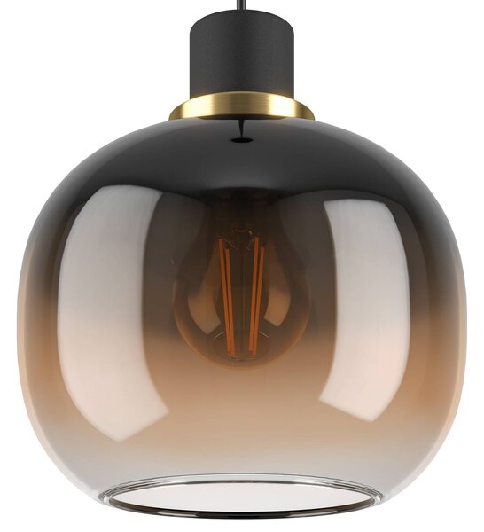 EGLO Lampa wisząca szklana Oilella, możliwość ściemniania, czarny, salon / jadalnia, szkło