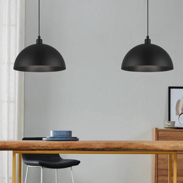 EGLO Lampa wisząca Winkworth, możliwość ściemniania, czarny, salon / jadalnia, metal