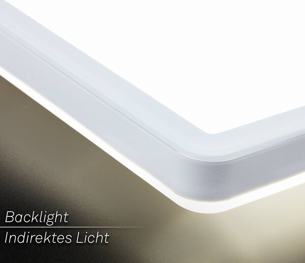 Briloner Lampa sufitowa LED Tava, biały / opal, salon / jadalnia, tworzywo sztuczne, nowoczesny