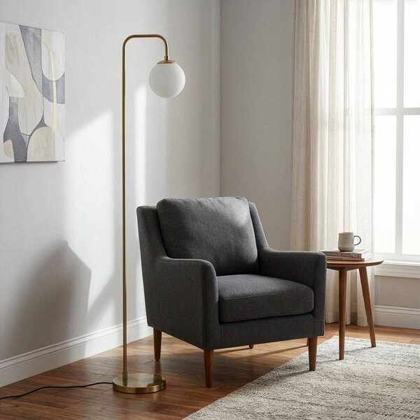 Lampa stojąca Viran Opviq, mosiężny / złoty, salon / jadalnia, metal