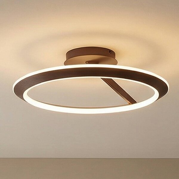 Lampa sufitowa LED Eldra Lucande, możliwość ściemniania, brązowy / rdzawy, salon / jadalnia, metal, nowoczesny