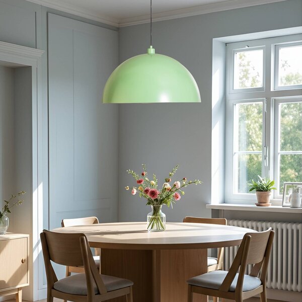 Lampa wisząca Kure Opviq, możliwość ściemniania, zielony, kuchnia, metal, nowoczesny