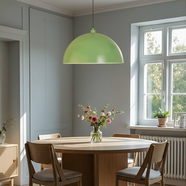 Lampa wisząca Kure Opviq, możliwość ściemniania, zielony, kuchnia, metal, nowoczesny