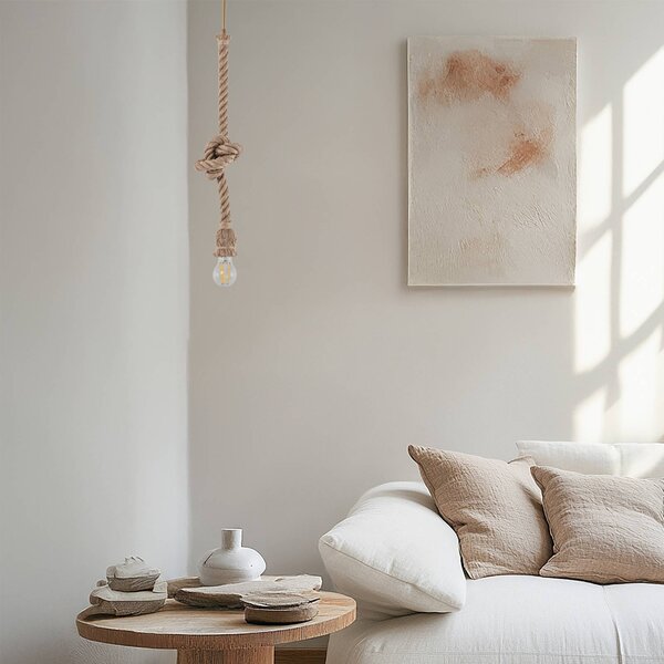Lampa wisząca AYD Opviq, możliwość ściemniania, kremowy / amber, salon / jadalnia, tkanina / materiał / jedwab, morski