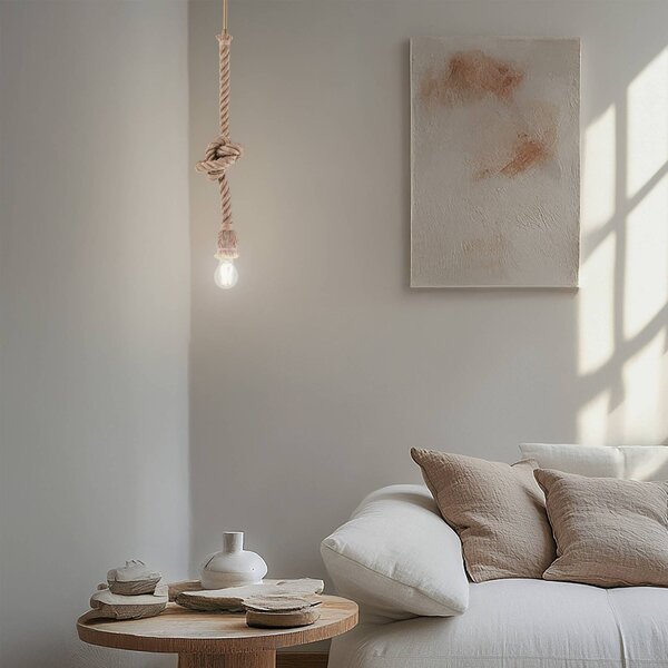 Lampa wisząca AYD Opviq, możliwość ściemniania, kremowy / amber, salon / jadalnia, tkanina / materiał / jedwab, morski