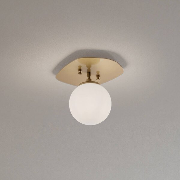 Lampa sufitowa Well Opviq, możliwość ściemniania, mosiężny / złoty, salon / jadalnia, szkło