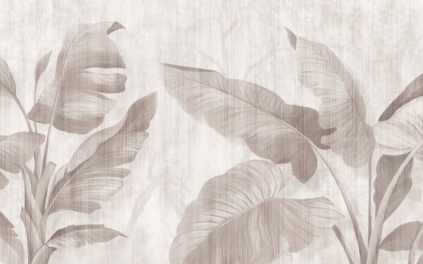 Fototapeta Elegancki wzór liści botanicznych w neutralnych odcieniach, Fototapety Natura, Popularne Fototapety, u00299 - Tapeko.pl