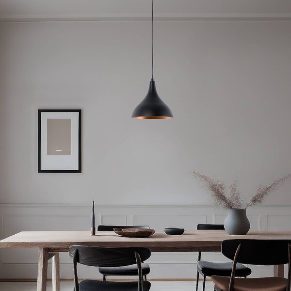 Lampa wisząca Berceste Opviq, możliwość ściemniania, czarny, salon / jadalnia, metal