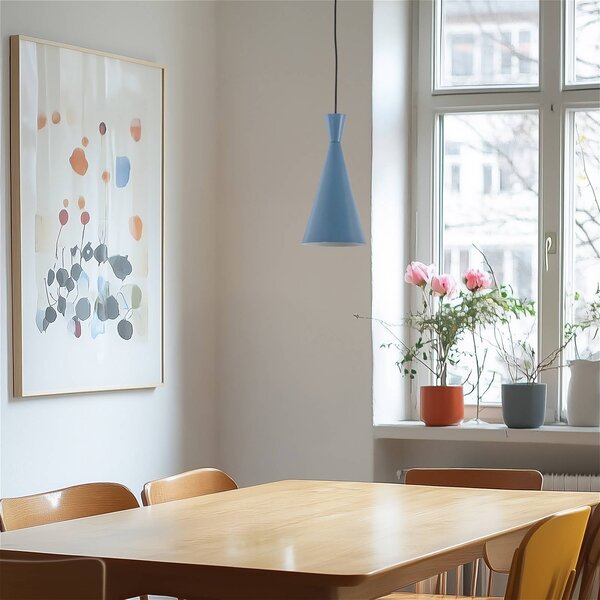 Lampa wisząca Tom Opviq, możliwość ściemniania, niebieski, salon / jadalnia, metal, młodzieżowy
