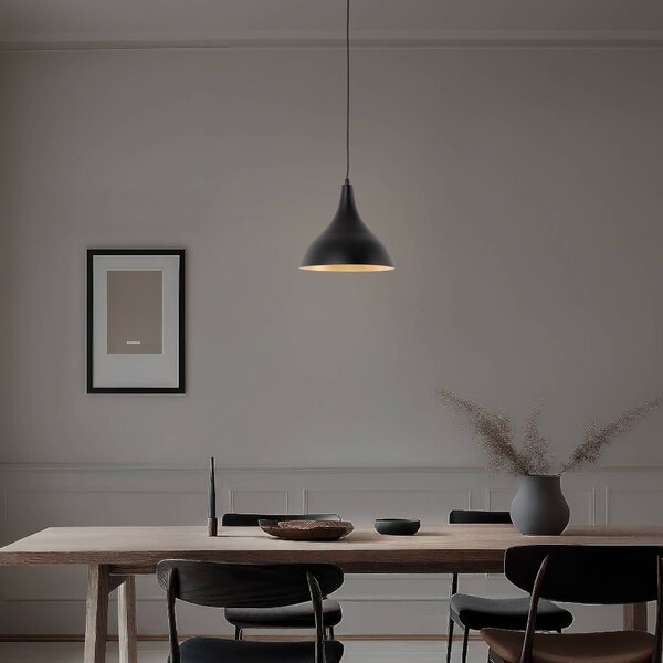 Lampa wisząca Berceste Opviq, możliwość ściemniania, czarny, salon / jadalnia, metal