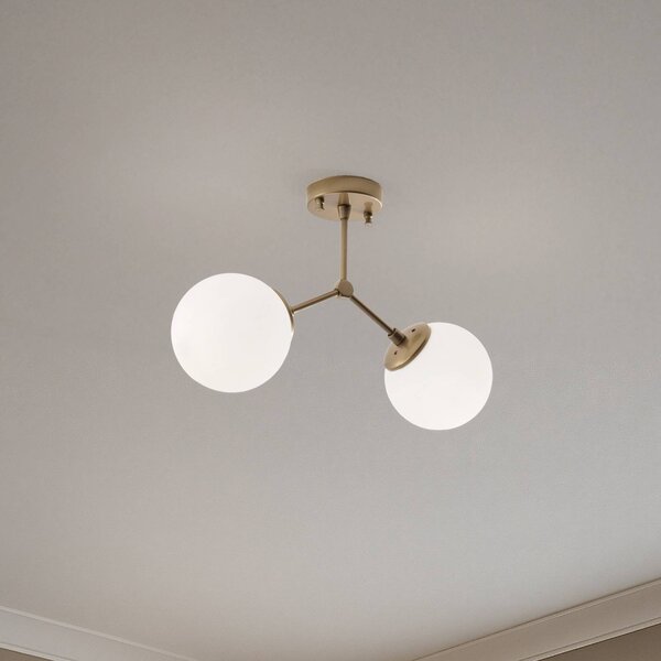 Lampa sufitowa Damar Opviq, możliwość ściemniania, mosiężny / złoty, salon / jadalnia, szkło