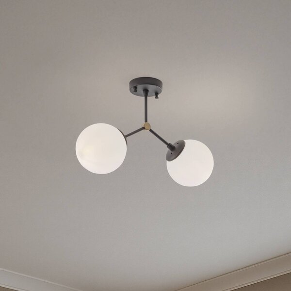 Lampa sufitowa Damar Opviq, możliwość ściemniania, czarny, salon / jadalnia, szkło