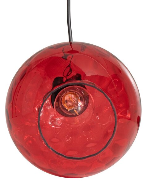 Lampa wisząca szklana Benek Opviq, możliwość ściemniania, czerwony, salon / jadalnia, szkło, młodzieżowy