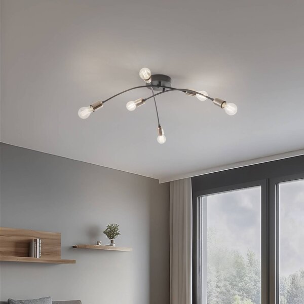 Lampa sufitowa Banana Opviq, możliwość ściemniania, czarny, salon / jadalnia, metal, nowoczesny