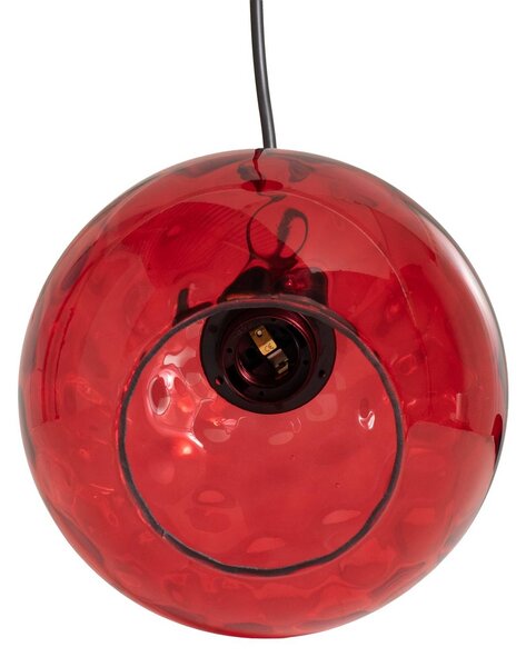 Lampa wisząca szklana Benek Opviq, możliwość ściemniania, czerwony, salon / jadalnia, szkło, młodzieżowy