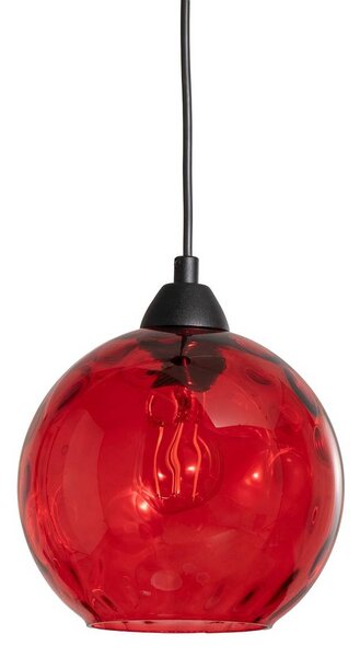 Lampa wisząca szklana Benek Opviq, możliwość ściemniania, czerwony, salon / jadalnia, szkło, młodzieżowy