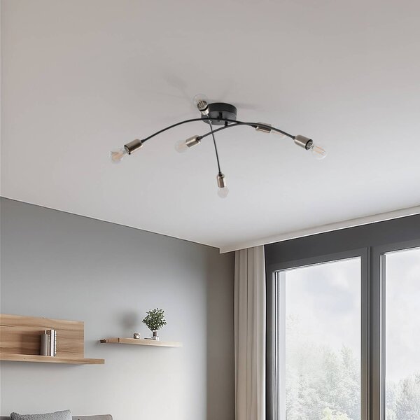 Lampa sufitowa Banana Opviq, możliwość ściemniania, czarny, salon / jadalnia, metal, nowoczesny